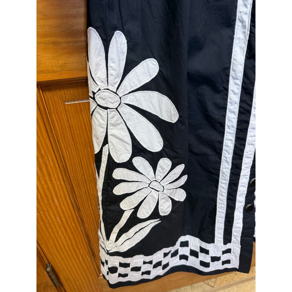 Farm Rio Black White Floral Embroidered Button Front Maxi Dress Medium 329136 - Picture 10 of 17